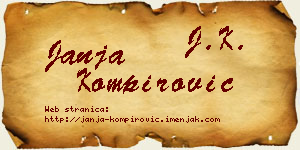 Janja Kompirović vizit kartica